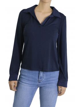 Maglia in viscosa con colletto 